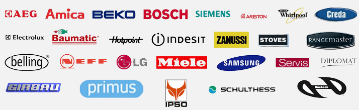 Extensive range of logos from suppliers including Bosch and Miele
